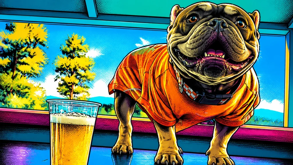 Popart - Dog on a beer cooler