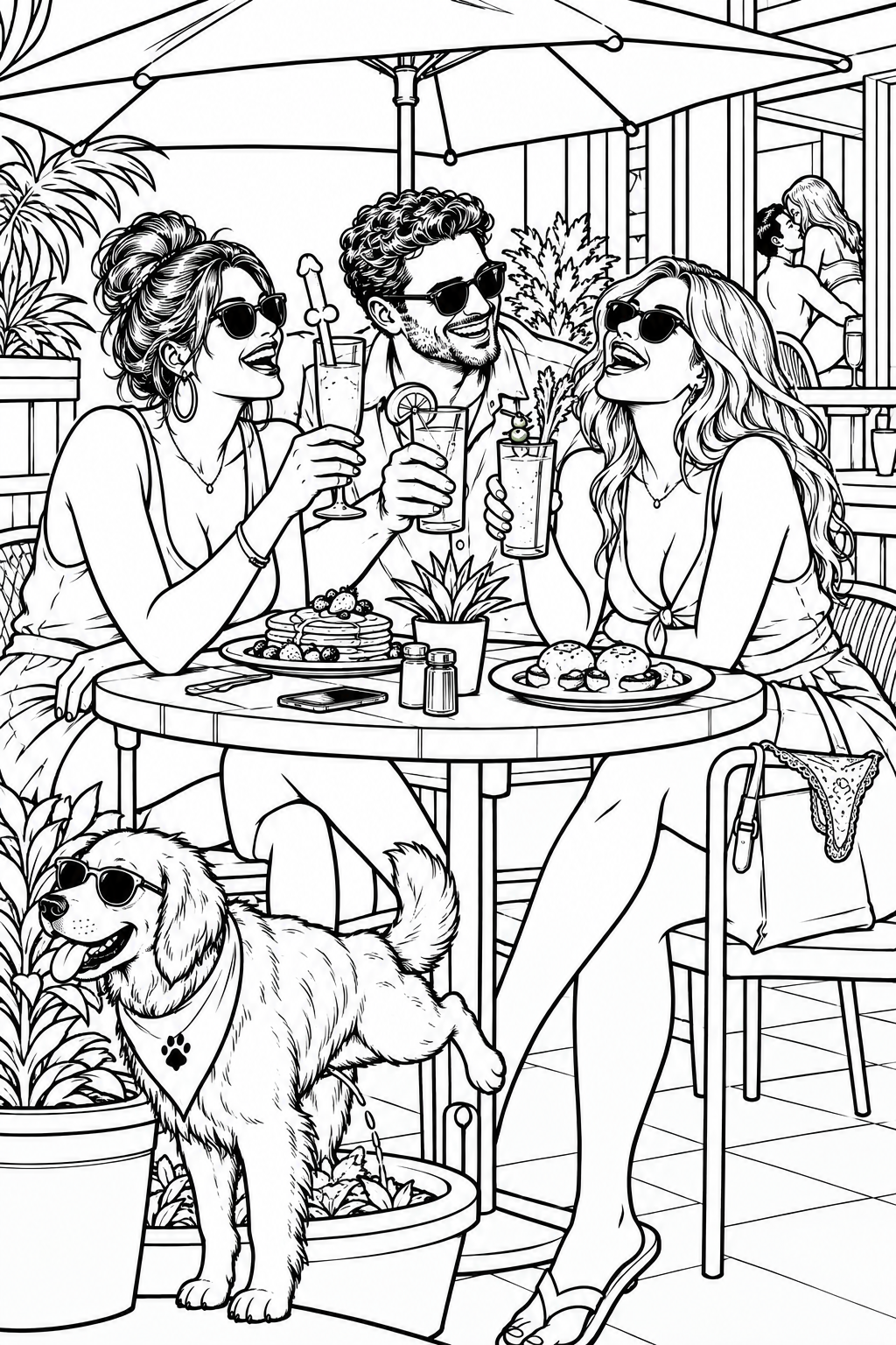 Brunch coloring page preview
