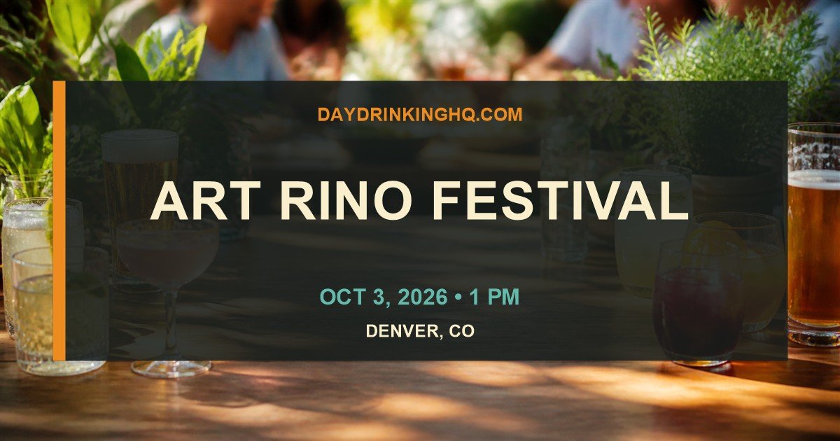 DayDrinkingHQ event card for Art RiNo Festival 2026