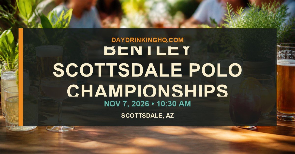 DayDrinkingHQ event card for Bentley Scottsdale Polo Championships 2026