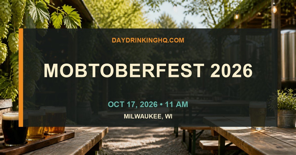DayDrinkingHQ event card for Mobtoberfest 2026 in Milwaukee