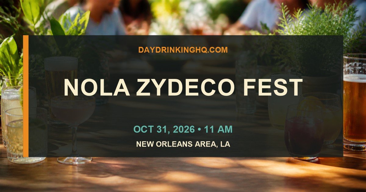 DayDrinkingHQ event card for NOLA Zydeco Fest 2026