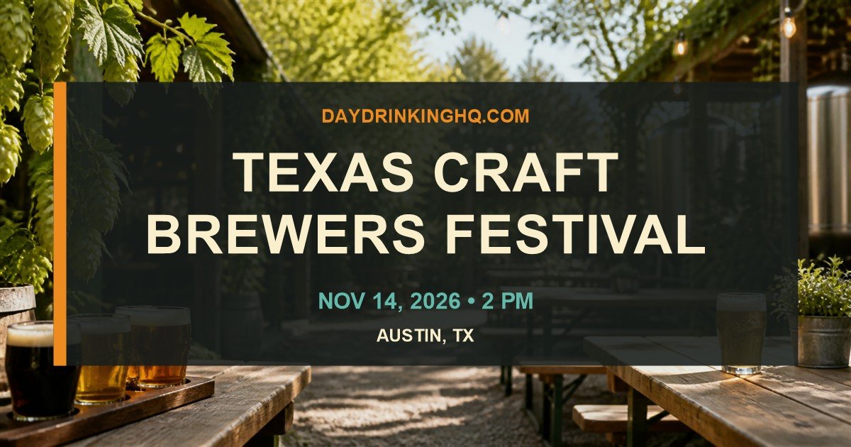 DayDrinkingHQ event card for Texas Craft Brewers Festival 2026