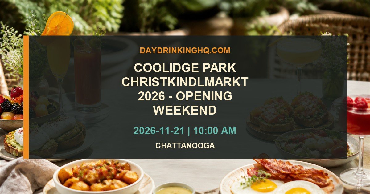 Coolidge Park Christkindlmarkt 2026 - Opening Weekend event card with date and Chattanooga location